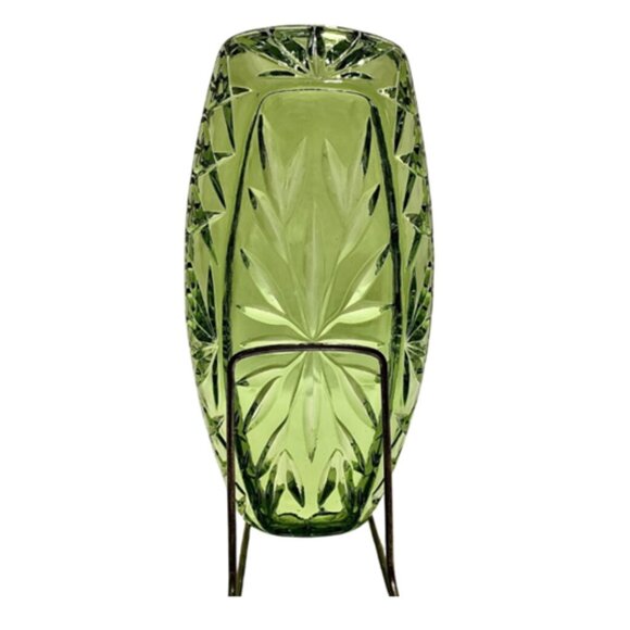 Hazel Atlas Elegant Green Celery Relish Glass Serving Dish 9 5/8"  Excellent - Picture 6 of 7